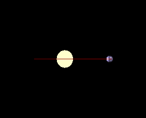 Uma estrela orbitada por um exoplaneta oscila em torno do centro de massa do sistema, como visto na linha com o plano orbital do sistema. Créditos de imagem: Reyk. 