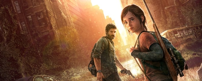Os personagens principais do jogo: Joe e Ellie. A história não se trata apenas de sobrevivência em um mundo apocalíptico, como também da integração entre humanos; no caso, uma garota órfã e um pai que perdera a filha. Créditos: Naughty Dog.
