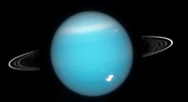 Uma imagem do Telescópio Espacial Hubble de Urano e seus anéis. (NASA)