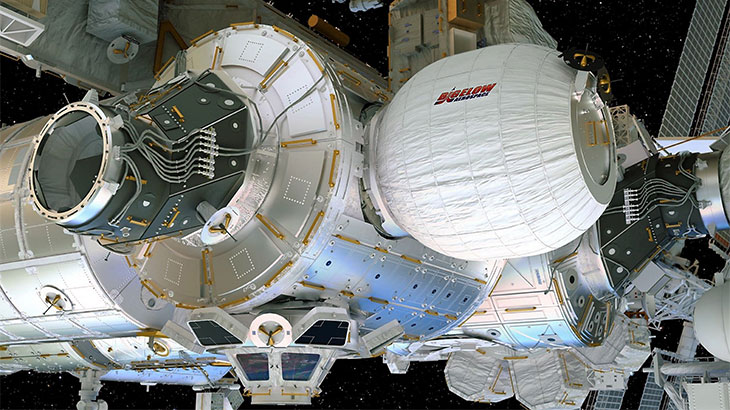 Em 26 de maio, os astronautas a bordo da Estação Espacial Internacional irão testar a tecnologia do habitat flexível para a exploração do espaço profundo. Crédito: Bigelow Aerospace.