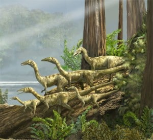 Após grandes mudanças climáticas e extinções em massa, os dinossauros aproveitaram tal chance e irradiaram-se na Terra! Autor da imagem, desconhecido.